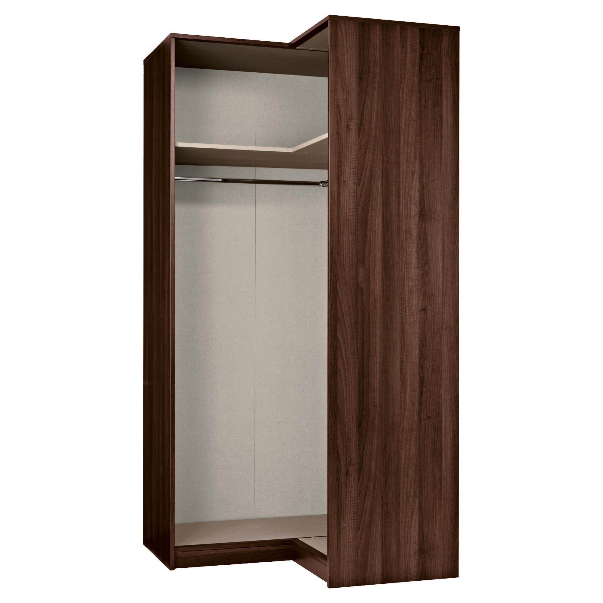 Modular Corner Wardrobe Frame, Walnut-Effect at Tesco Direct