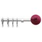 Extendable Curtain Pole With Lollipop Finial, Dia. 35mm L180-330cm, Plum