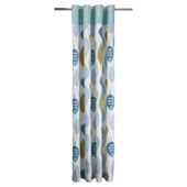 Tesco Watercolour Leaf Lined Eyelet Curtains W167xL229cm (66x90"), Soft Teal