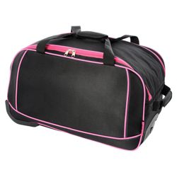 Totes 2-Wheel Duffle Bag, Black with Pink Trim