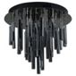 Tesco Lighting Savoy Glass Cylinder Drop Ceiling Light, Black Chrome & Smoke