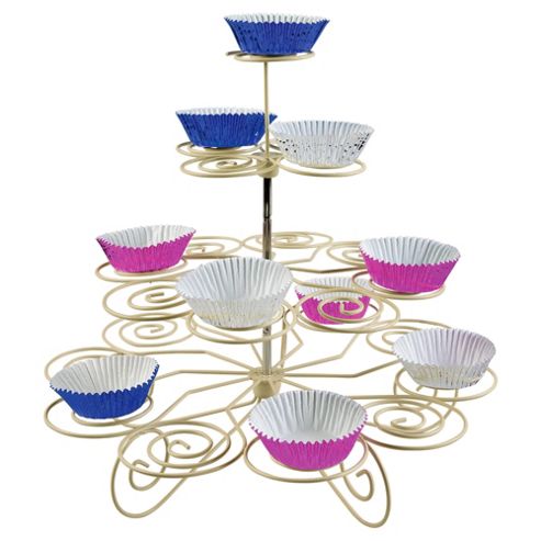 Image of Tala Cupcake Stand With 32 Assorted Colour Foil Baking Cases