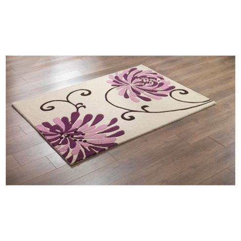 Image of Tesco Rugs Chrysanthemum Rug Plum 120x170cm