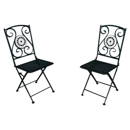 Image of Palma Mosaic Folding Garden Bistro Chairs, 2 Pack