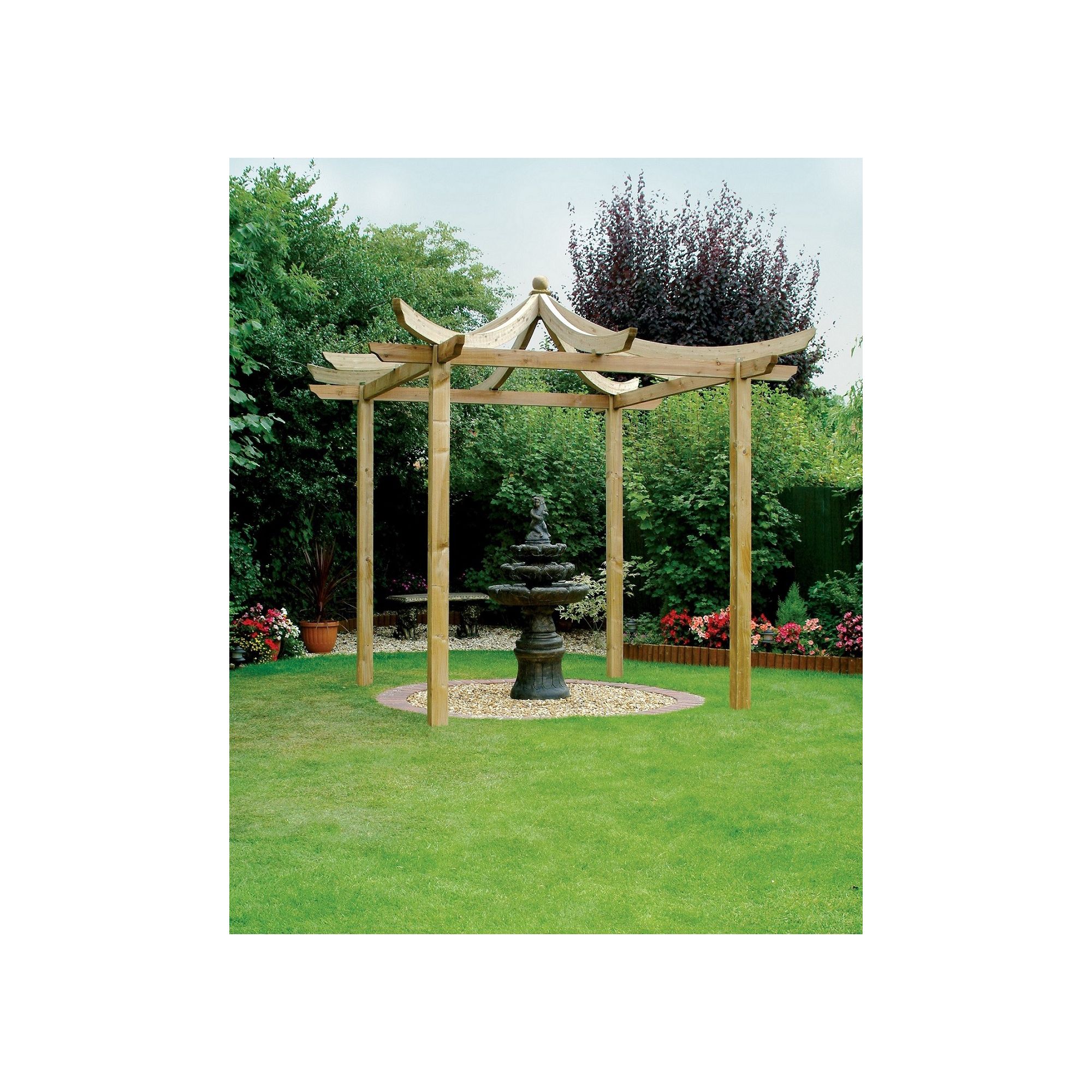 Ashcott Pergola - Includes 4 bags of Metcrete for fixing the posts into the ground at Tesco Direct