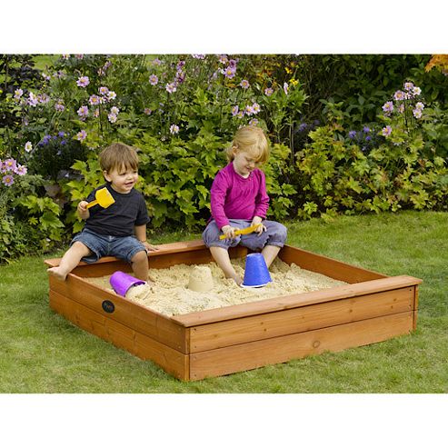 Image of Plum Square Wooden Sandpit