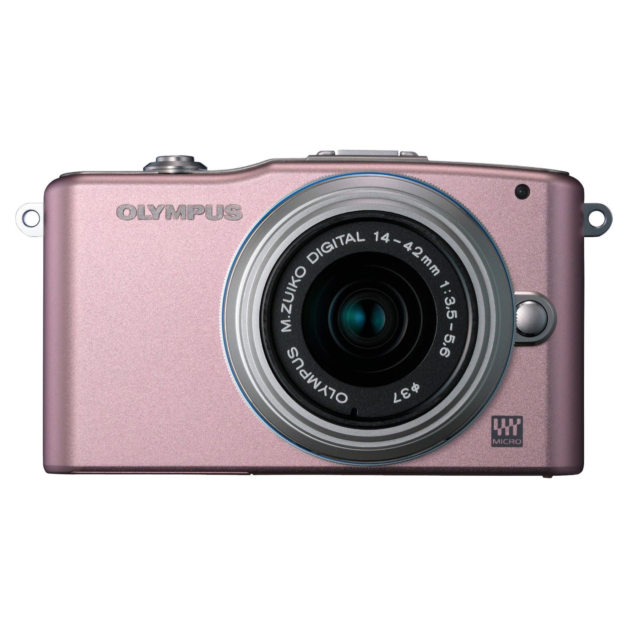 Olympus PM1 Compact System Camera with 14-42mm Lens Kit 3" LCD, Pink