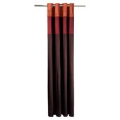 Tesco Treble Taffeta Lined Eyelet Curtains W162xL183cm (64x72"), Chocolate/Red