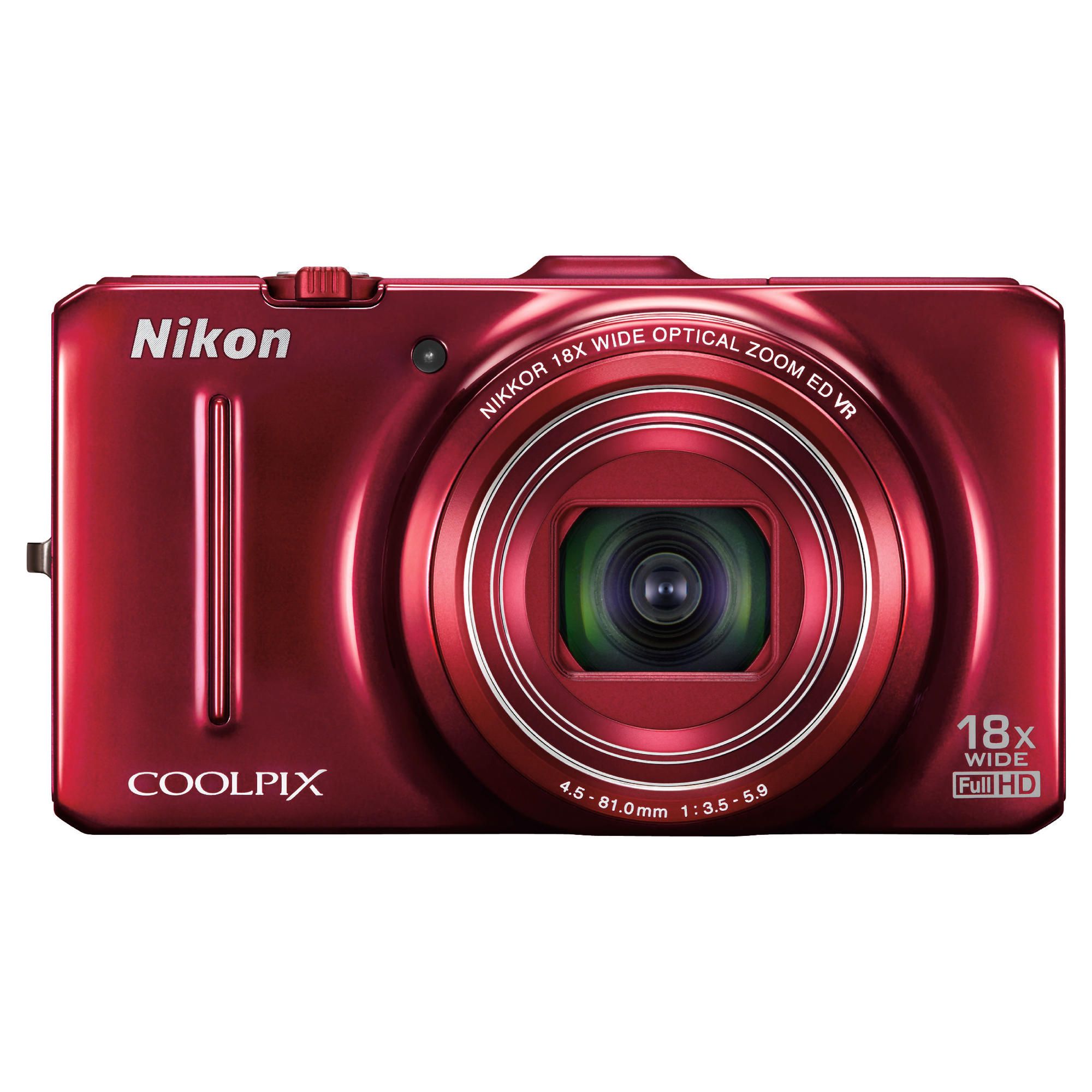 Nikon S9300 Digital Camera 3" LCD, Red