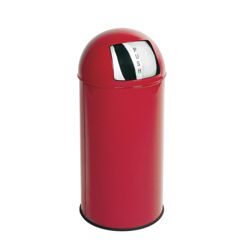 Tesco 30L Colour Coating Push Bin Red