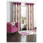 Tesco Chrysanthemum Lined Eyelet Curtains W162xL137cm (64x54"), Plum