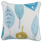 Tesco Cushions Watercolour Leaf Cushion, Soft Teal