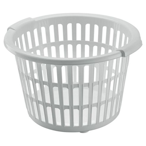 Image of Tesco Basics 28l Plastic Laundry Basket, White