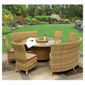 Royalcraft Mirage Fan Bench Set 8/10 Seat Set Natural Weave Effect