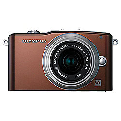 Olympus PM1 Mocha Compact System Camera with 14-42mm Lens Kit 3" LCD, Brown Olympus PM1 Mocha Compact System Camera with 14-42mm Lens Kit 3" LCD, Brown