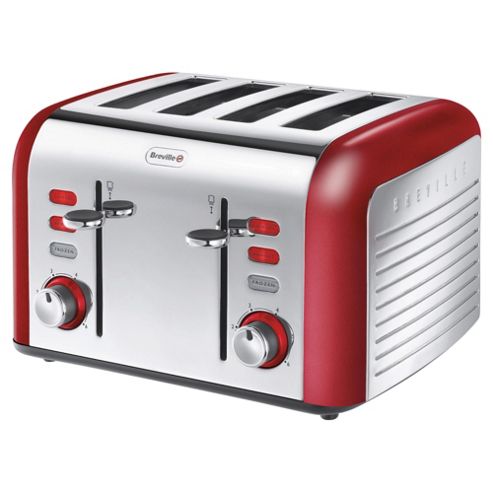 Image of Breville Opula Vtt332 4 Slice Toaster - Carnelian Red