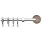 Extendable Curtain Pole With Lollipop Finial, Dia. 35mm L120-210cm, Smoked