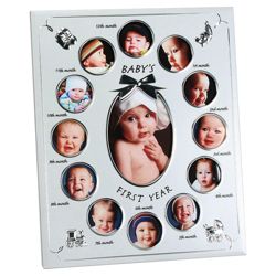 Two Tone Aluminium Photo Frame - Baby's First Year