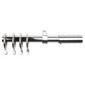 Extendable Curtain Pole With Striped Barrel Finial, Dia 16-19mm L120-210cm, Black Nickel-Effect
