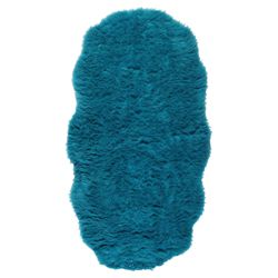 Tesco Rugs Faux Sheepskin Rug Double Teal