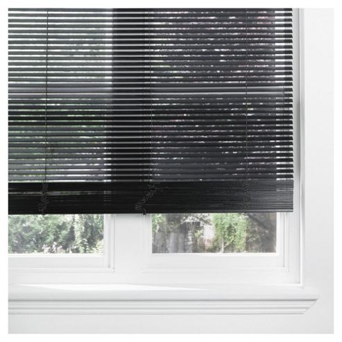 Image of Wood Venetian Blind Black 120cm 25mm 210cm Drop