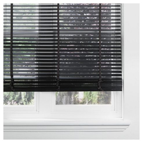 Image of Wood Venetian Blind Black 120cm 50mm 160cm Drop