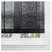 Wood Venetian Blind Black 180cm 50mm 160cm Drop