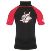 TWF UV Rash Vest Kids' Black/Red Large
