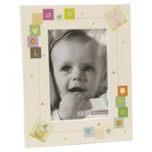 6"x4" Baby Photo Frame Teddy, Rabbit & Giraffe, Oatmeal