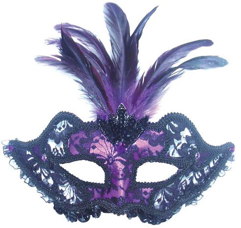 Image of Purple & Black Net + Feathers On H/band