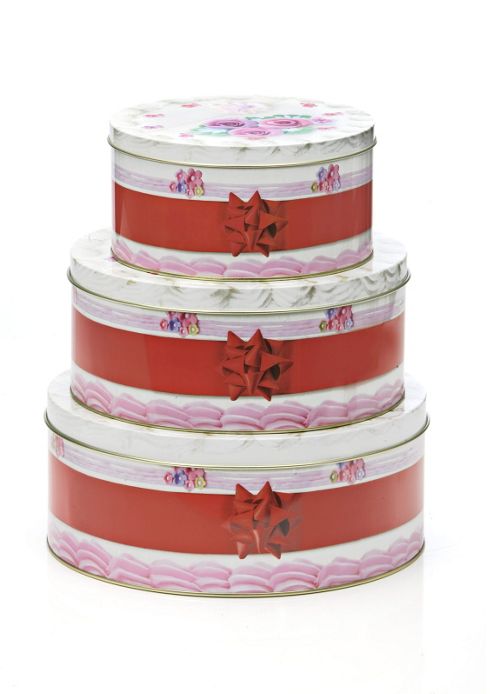 Image of Eddingtons Cake Storage Tins, Decorated Cake Design, Set Of 3