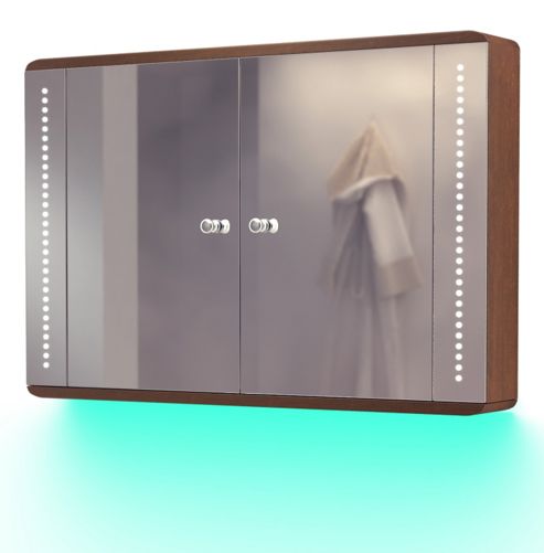 Image of Ambient Solid Oak Bathroom Cabinet With Demister, Sensor & Shaver Socket K83t
