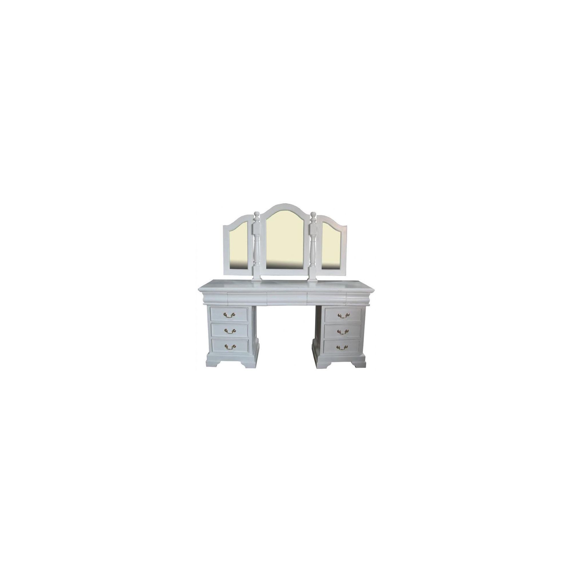 Lock stock and barrel Mahogany 9 Drawer Dressing Table in Mahogany - Antique White at Tesco Direct
