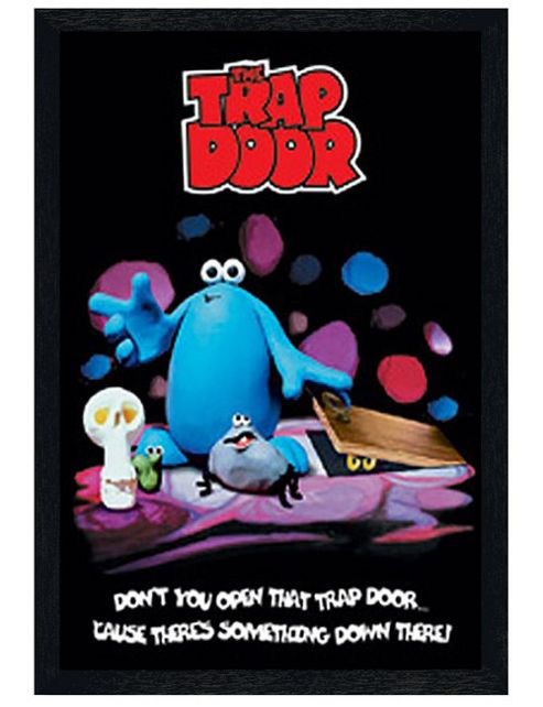 Image of Trap Door Black Wooden Framed Don't You Open That Trapdoor Poster