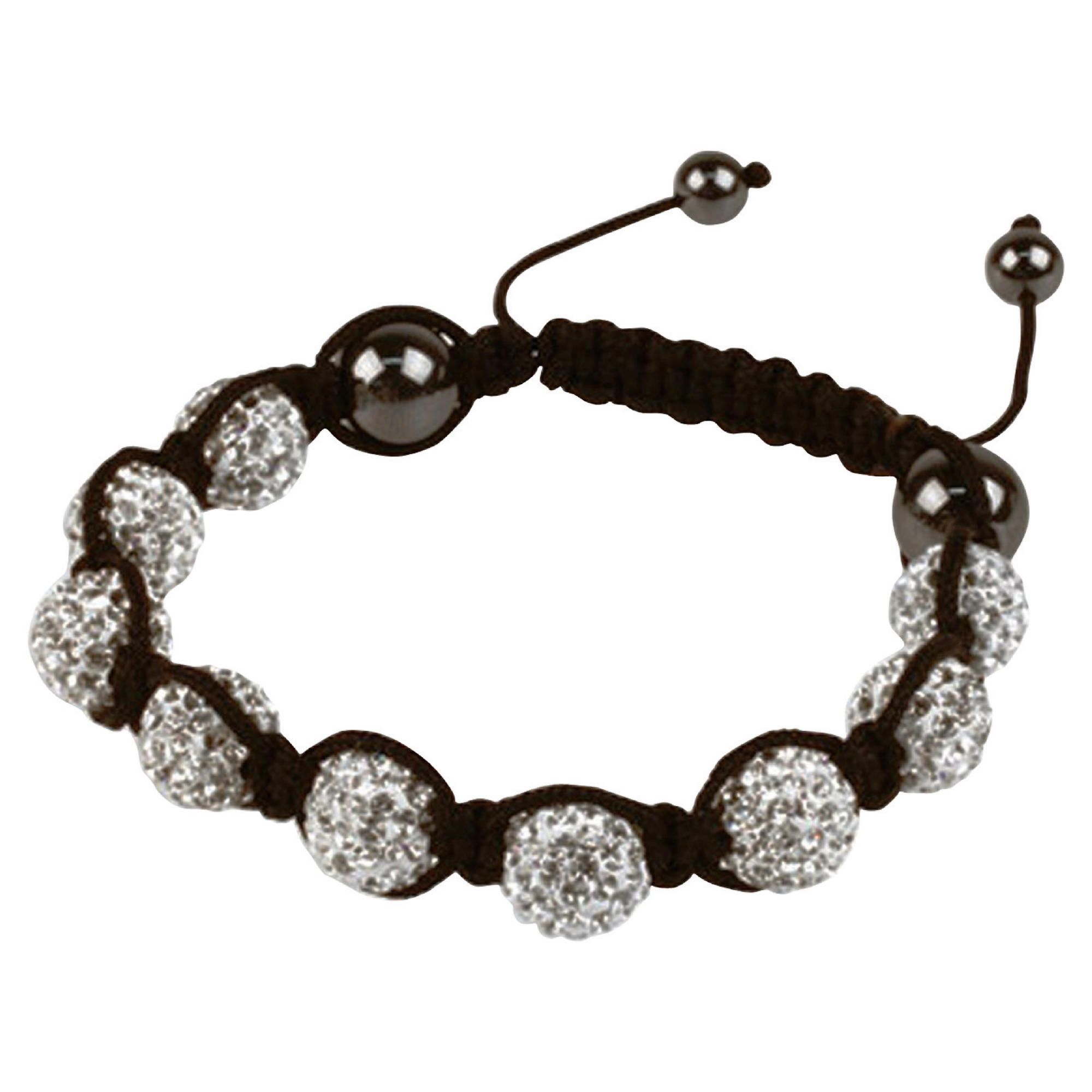 Silver Crystal and Hematite 10mm Bracelet