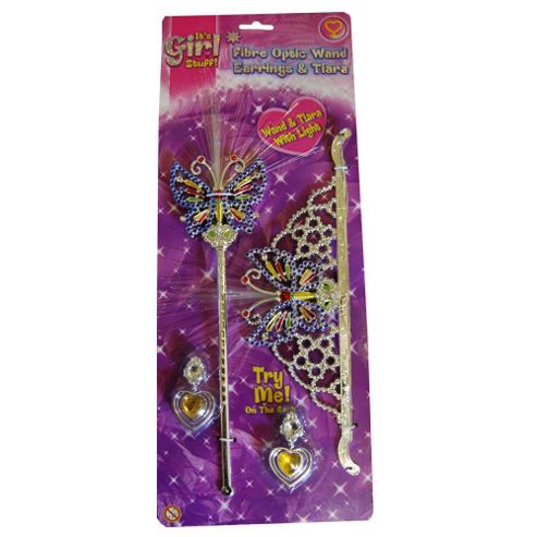 Image of Its Girls Stuff Fibre Optic Wand Earrings And Tiara