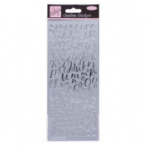 Image of Outline Stickers Modern Alphabet Silver