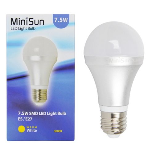 Image of Minisun E27 7.5w Smd Led Gls Bulb 3000k 630 Lumens
