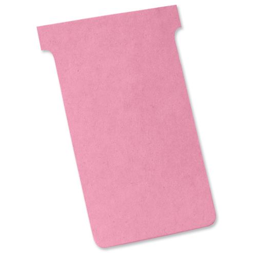 Image of Nobo T-cards Tab Top 15mm W92x Bottom W80x Full H120mm Size 3 Light Pink Ref 32938916 [pack 100]