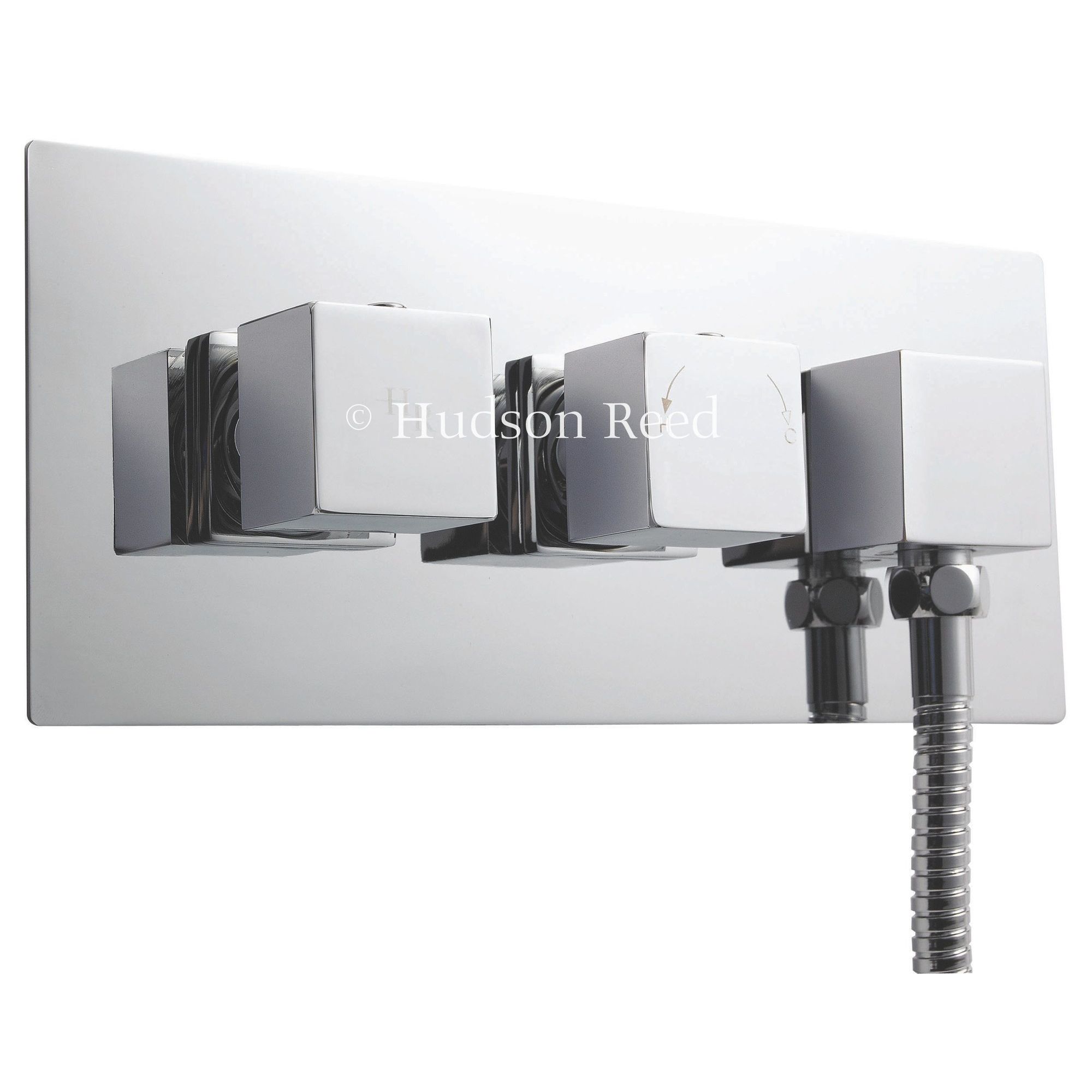 Hudson Reed Kubix Twin Thermostatic Valve with Built In Diverter and Outlet at Tesco Direct