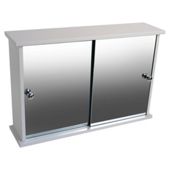 Double Sliding Mirror Door White Cabinet