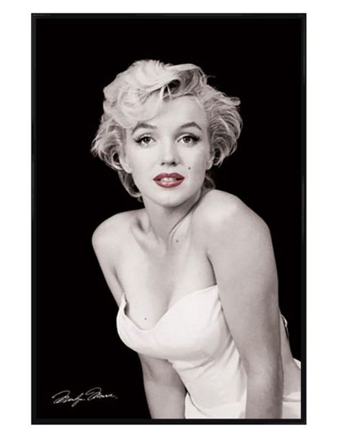 Image of Marilyn Monroe Gloss Black Framed Red Lips Poster