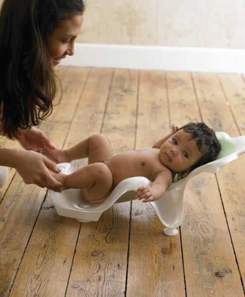 Image of Mamas & Papas - Acqua Bath Support - Pearl White/soft Lime