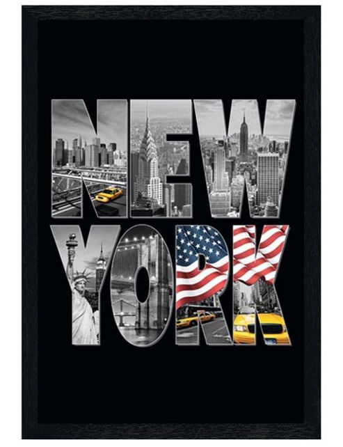 Image of Black Wooden Framed New York Poster