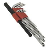 Extra-Long Ball-End Hex Key Wrench Set with Power Bar 10pc Metric