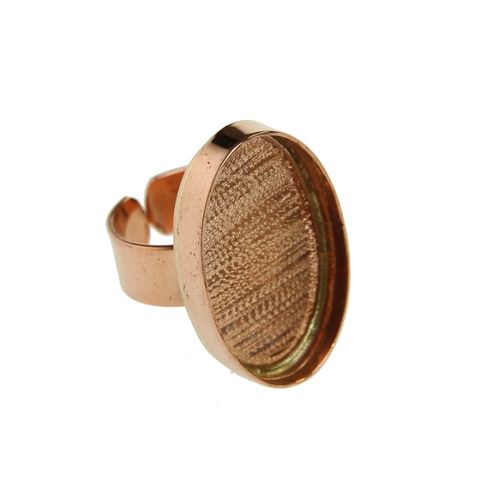 Image of Bezel Handmade Ring Oval Copper