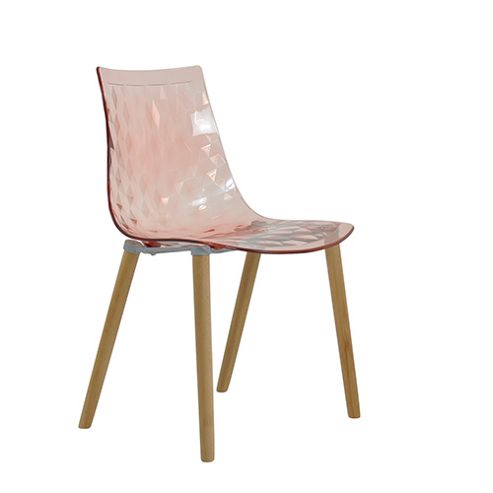 Image of Fizz Gel Dining Chair Natural Wood Leg Pink