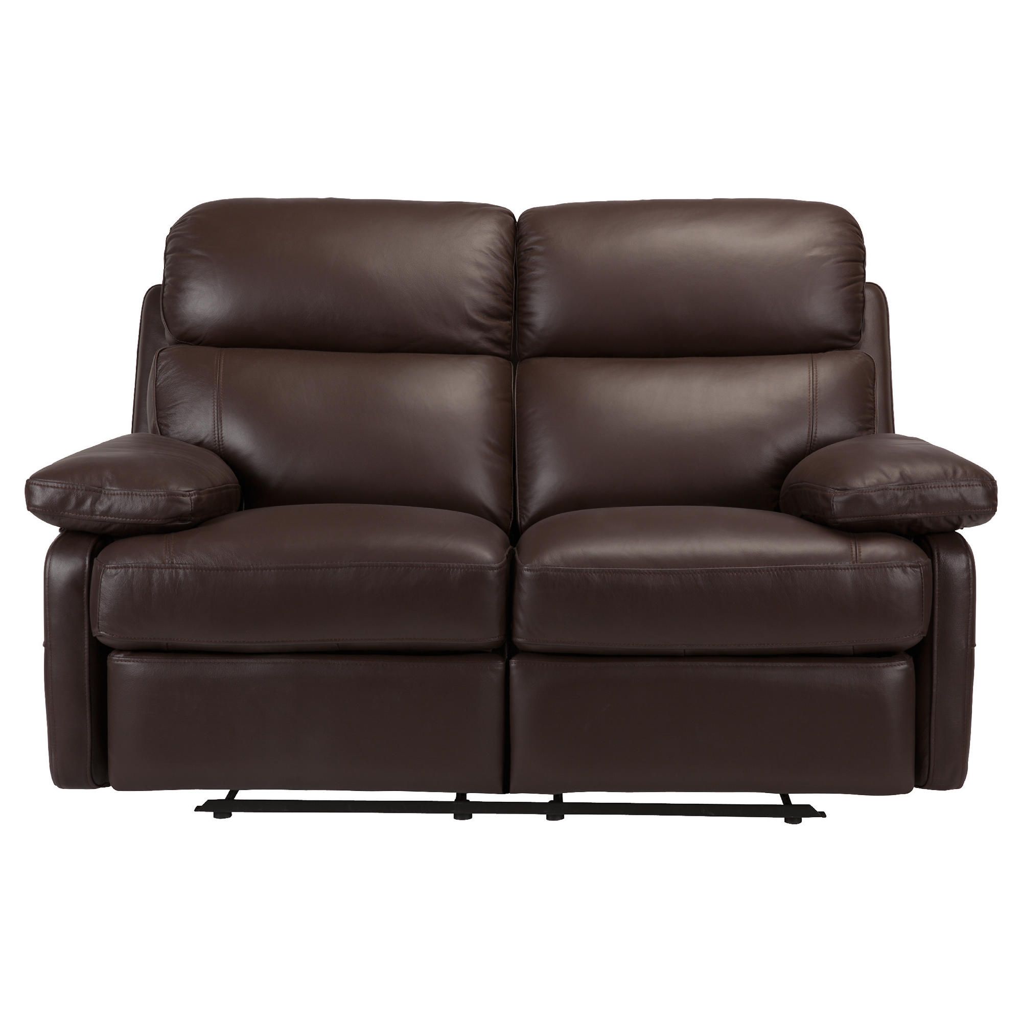 Cordova Leather Small Recliner Sofa Chocolate at Tesco Direct