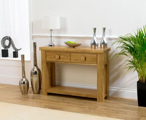Image of Barcelona Solid Oak Console Table