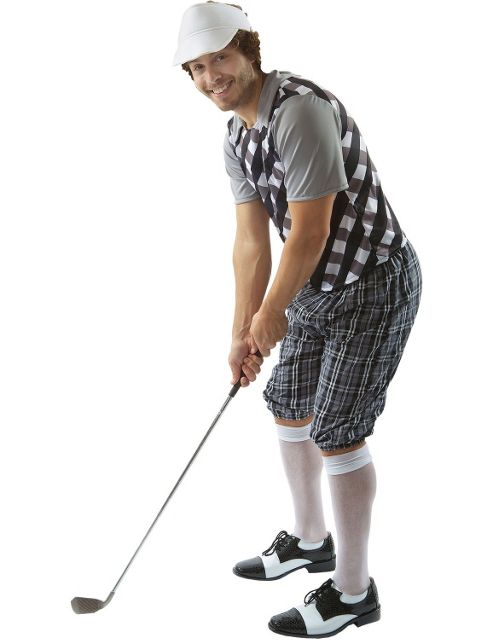 Image of Male Golfer Costume (black & White) Extra Large